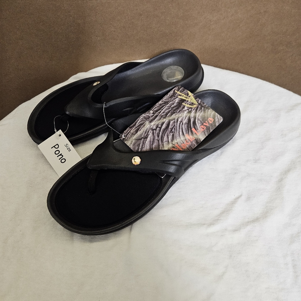 O ' o Black Lava Sandals Women Size 8 - Picture 10 of 16